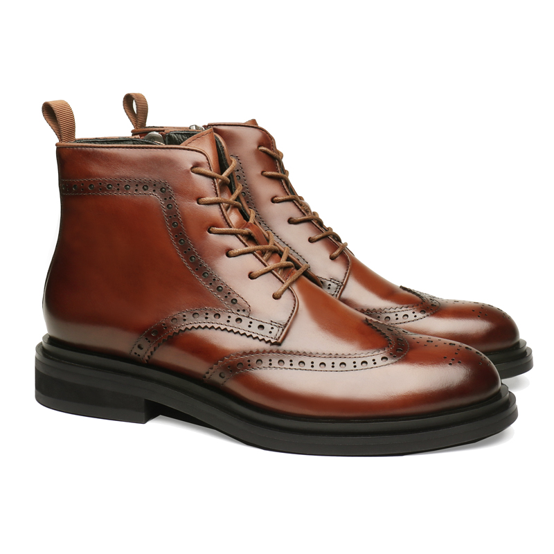 秋冬布洛克马丁靴潮复古皮靴时尚