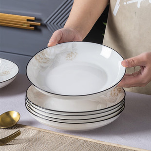 正宗景德镇陶瓷碗家用吃饭碗碟盘子菜盘加厚防烫面碗汤碗餐具套装