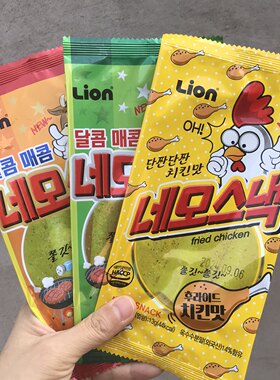 韩国进口LION香辣炸鸡烧烤多口味老式大面片辣条面筋制品怀旧零食