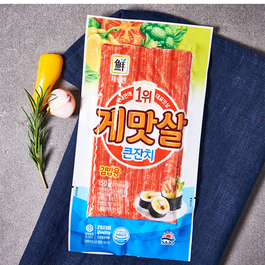 韩国进口蟹肉棒大林鲜蟹肉棒 150g*2蟹棒 寿司 紫菜包饭用 蟹棒