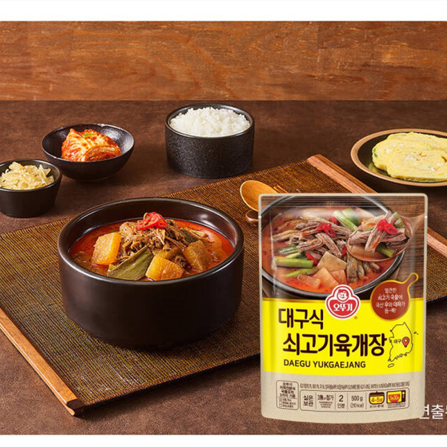 韩国代购不倒翁奥土基传统速食辣牛肉浓汤辣牛肉汤料500克2人份