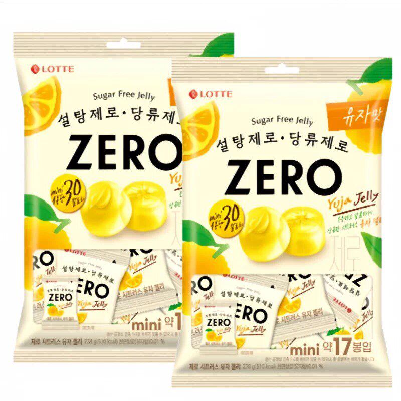 韩国进口乐天LOTTE柚子味低卡未添加蔗糖软糖无负担清爽口238g