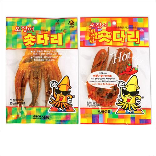韩国代购零食碳烤鱿鱼须爪即食下酒辣烤鱿鱼腿20g