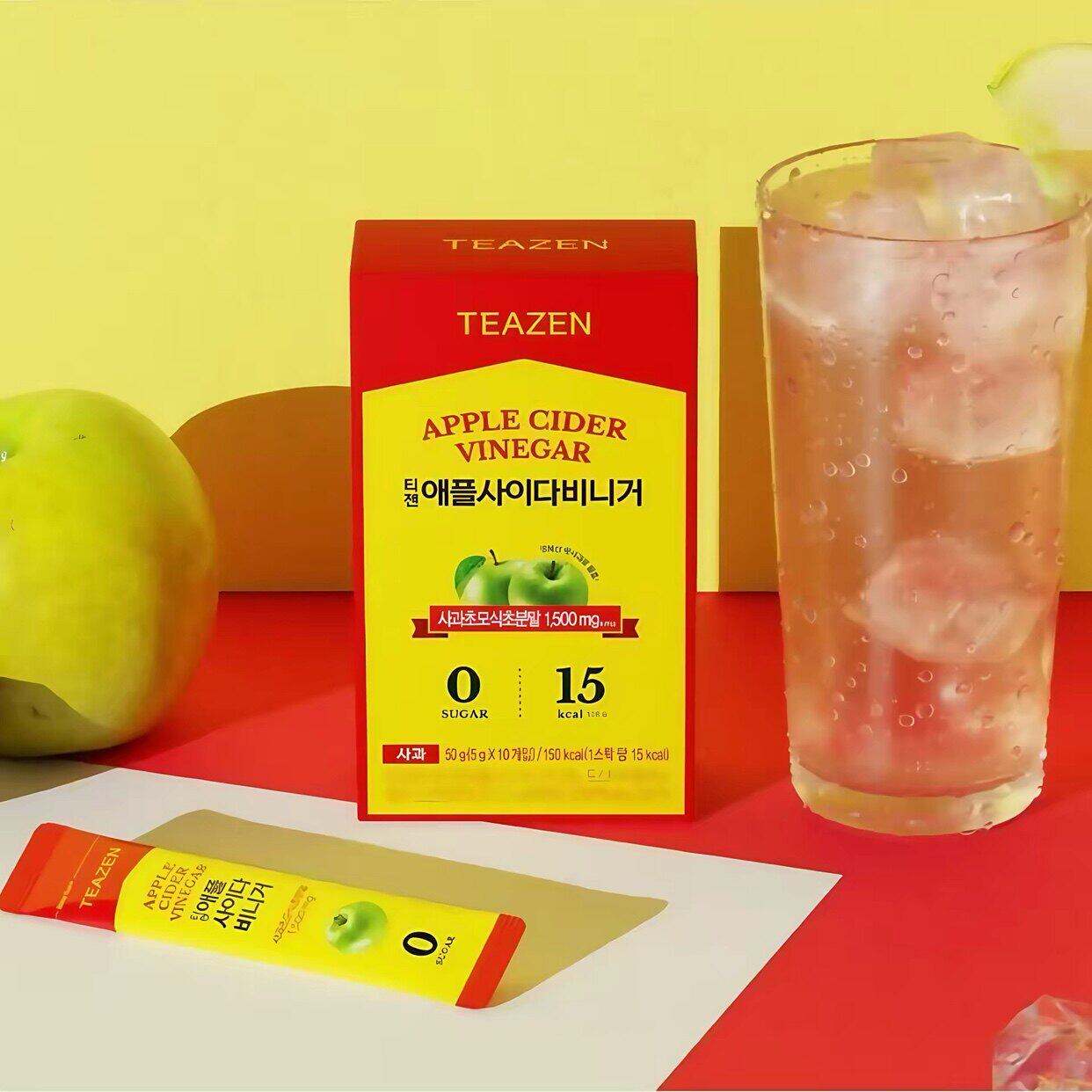 韩国进口TEAZEN青苹果醋健康浓缩饮康普茶系列身材管理无负担10条