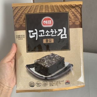 韩国进口思潮海牌大张芝麻油海苔零食烤海苔大张烤紫菜片17.5g