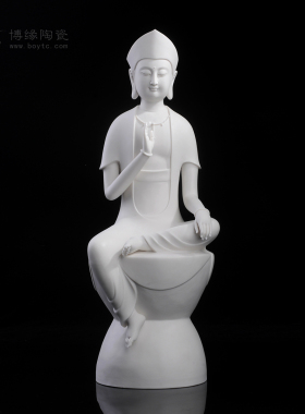 陶瓷自在观音禅意风佛像工艺品
