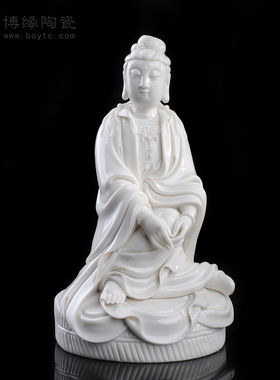观世音菩萨佛像会所摆件德化陶瓷