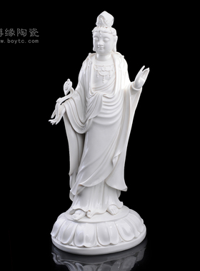 观音会所禅意风佛像摆件德化陶瓷