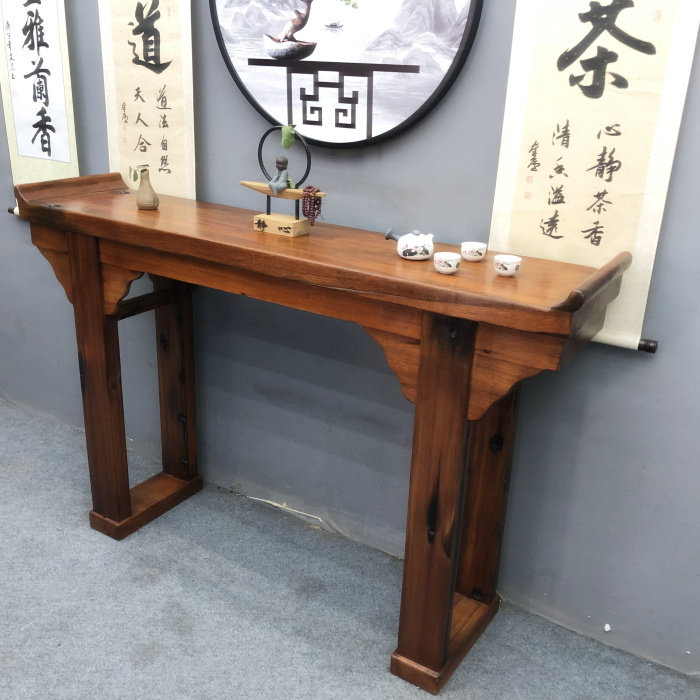 老船木案台新中式家具条案实木供台神台供桌简约翘头佛台隔断玄关