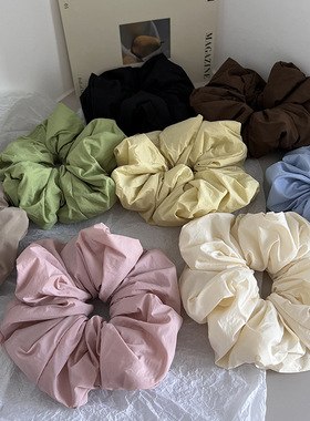 蓝色大肠发圈大号填充棉发圈女高级感皮筋发绳发饰