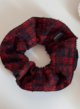 新年红色小香风大肠发圈女高级感丸子头头绳发饰抓夹套装2026新款