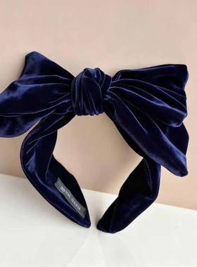 秋冬新款高品质气质植绒蝴蝶结发箍高级感宽边头箍时尚压发头饰