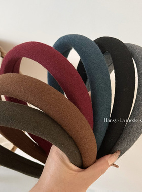 毛呢高颅顶日常百搭发箍新款高级感秋冬洗脸头箍发卡头饰