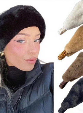 秋冬毛绒加厚保暖宽边发带防风发饰冬季护额弹力束发带女