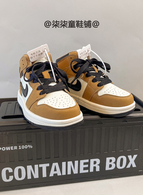 新款米黄色高帮板鞋儿童2025秋冬季女童软底运动鞋男童休闲跑步鞋