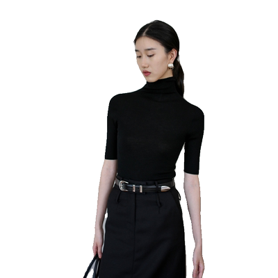 无有无印羊毛套头高领针织衫