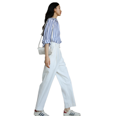 高腰通勤无有无印长裤女裤