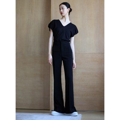 微喇通勤无有无印长款女裤