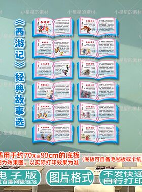 四大名著经典故事选环创西游记文化墙红楼梦黑板报三国演义水浒传
