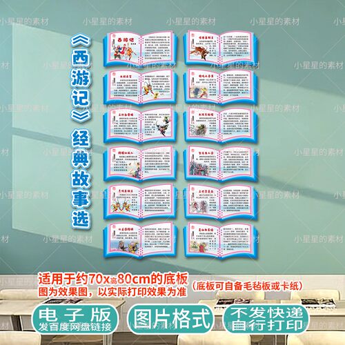 四大名著经典故事选环创西游记文化墙红楼梦黑板报三国演义水浒传