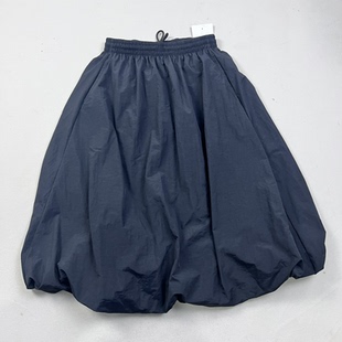 日单女泡泡花苞裙松紧腰半身裙有口袋日系百搭舒适