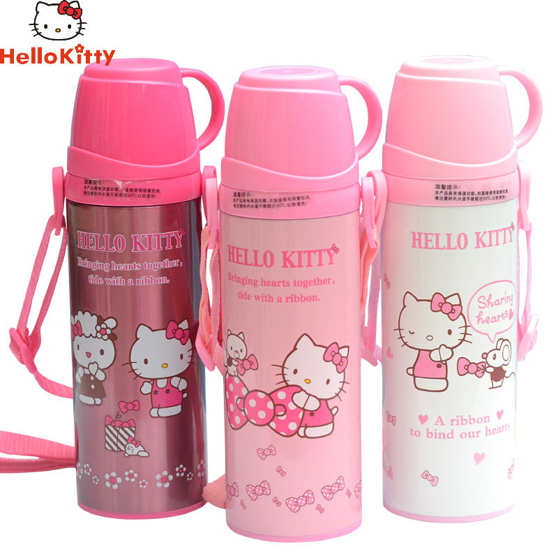 hello kitty儿童保温杯 可爱卡通便携水杯女童学生宝宝不锈钢水壶