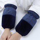 女工作专用秋冬家务干活耐脏套袖 新款 羽绒服护袖 套短款 格子拼接袖