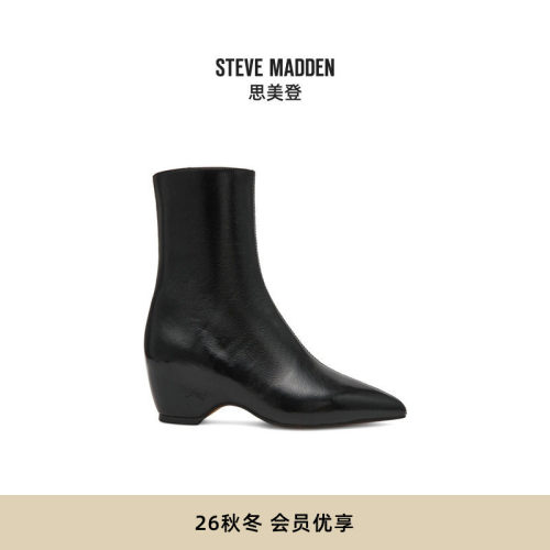 亮皮尖头亮面异形软皮及踝靴