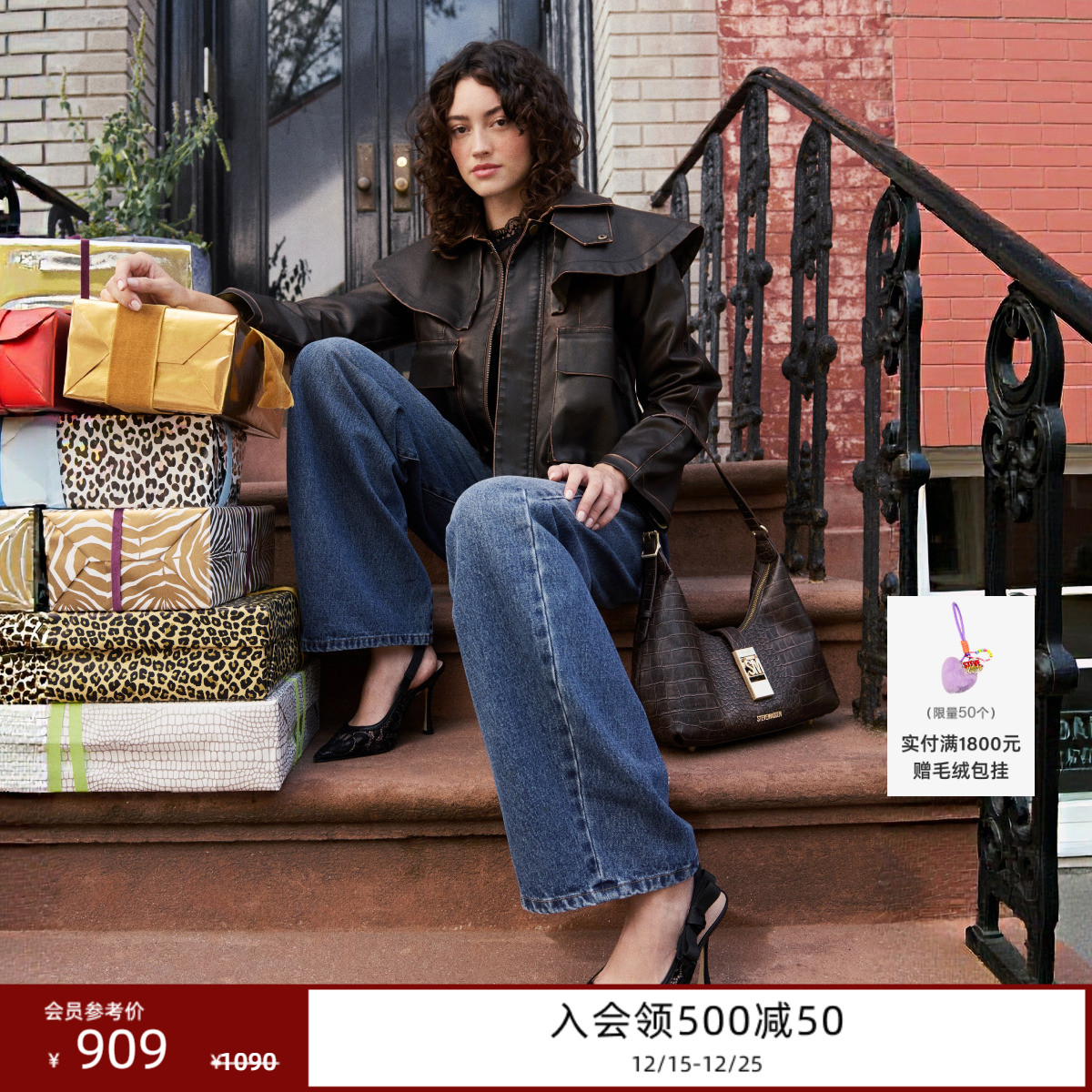 [吴宣仪同款]Steve Madden思美登ENSEMBLE焕新蝴蝶结露跟鞋小猫跟