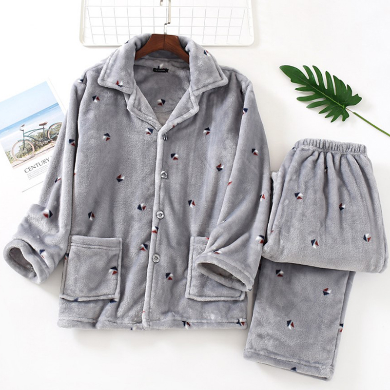 冬季男士加厚套装保暖休闲家居服