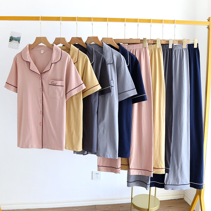 休闲睡衣女纯棉春夏季薄款短袖长裤套装男士宽松大码家居服两件套,女士内衣/男士内衣/家居服,睡衣/家居服套装,淘宝优惠券,粉丝福利购,淘宝优惠卷