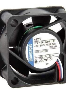 德国papst 4020mm 12V 1W TYP412/2 风量大耗电小散热风扇