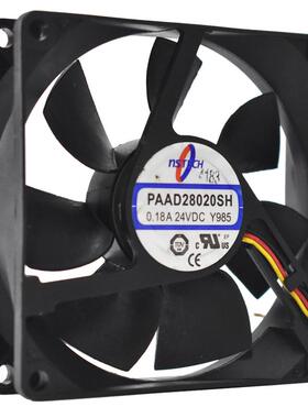 原装NSTECH PAAD28020SH 8cm变频器风扇 8020 24V 0.18A 3线