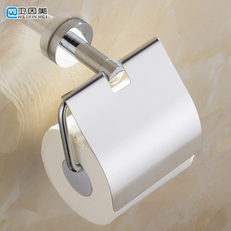 铜加不锈钢纸巾架厕纸架卷纸架壁挂浴室挂件套件卫浴用品可免打孔
