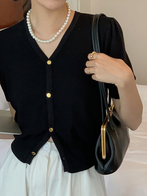 针织开衫v领显瘦显瘦女