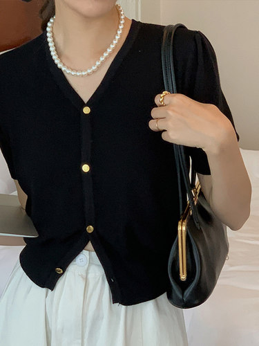 针织开衫v领显瘦显瘦女