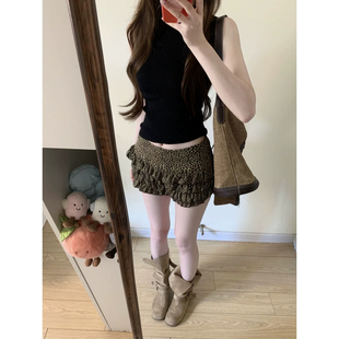 法式半高领冰丝针织背心女夏外穿独特漂亮巨好看修身显瘦无袖上衣