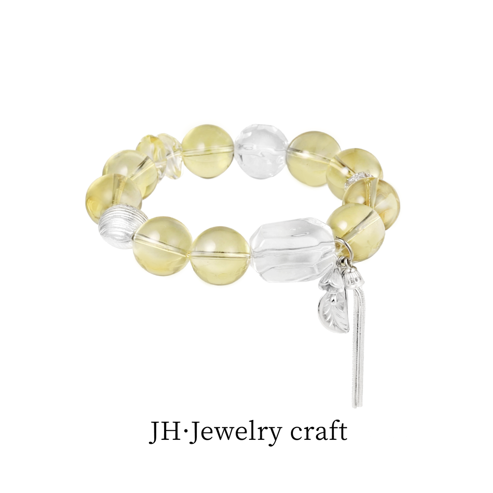 Jonny.“山风”一物一拍高端黄水晶经典百搭手链