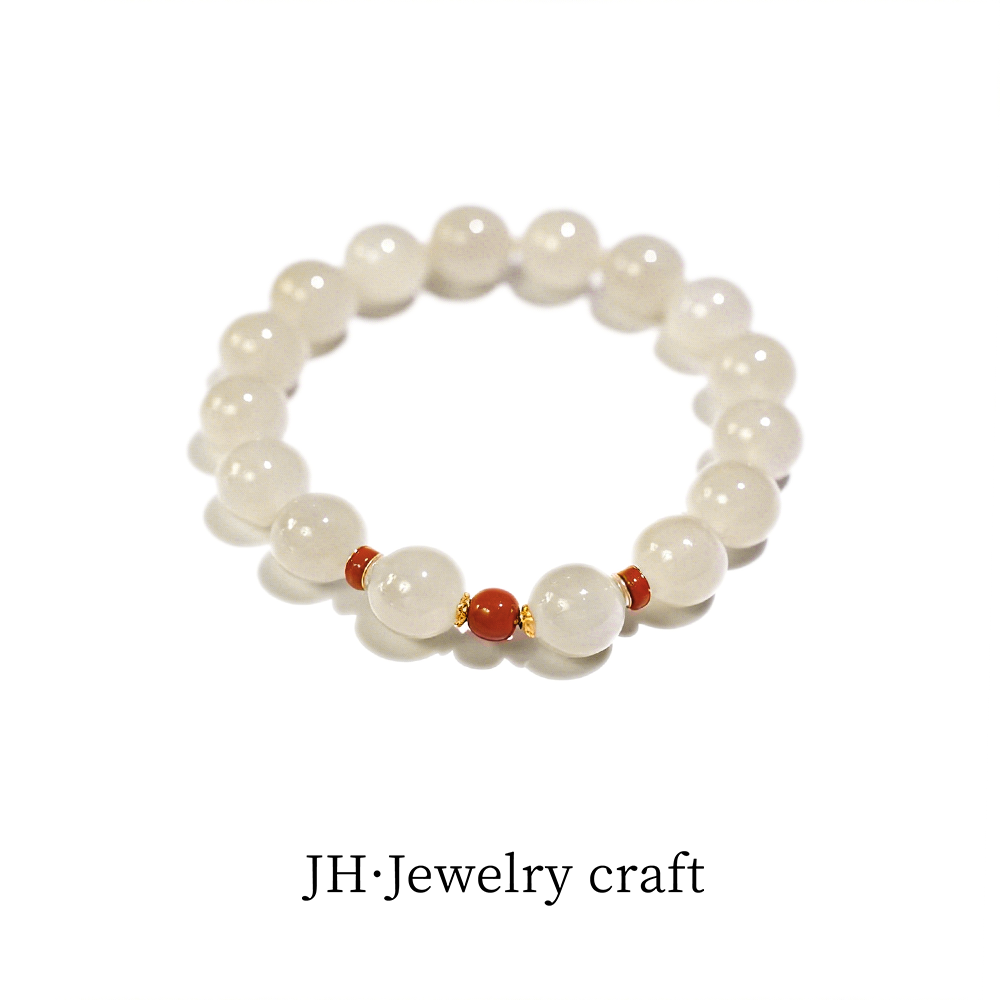 Jonny.“玉润朱砂”一物一拍和田玉高端手链