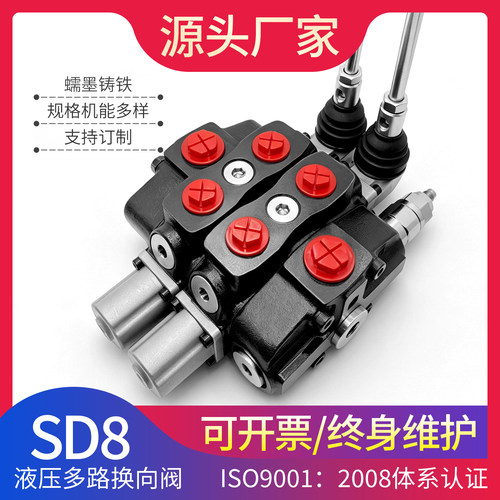液压SD80升流量行走控制分配器手动定复位电磁气控多路换向阀旋转