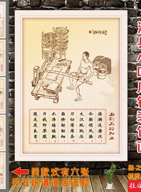 沙县小吃店历史文化壁画海报自粘
