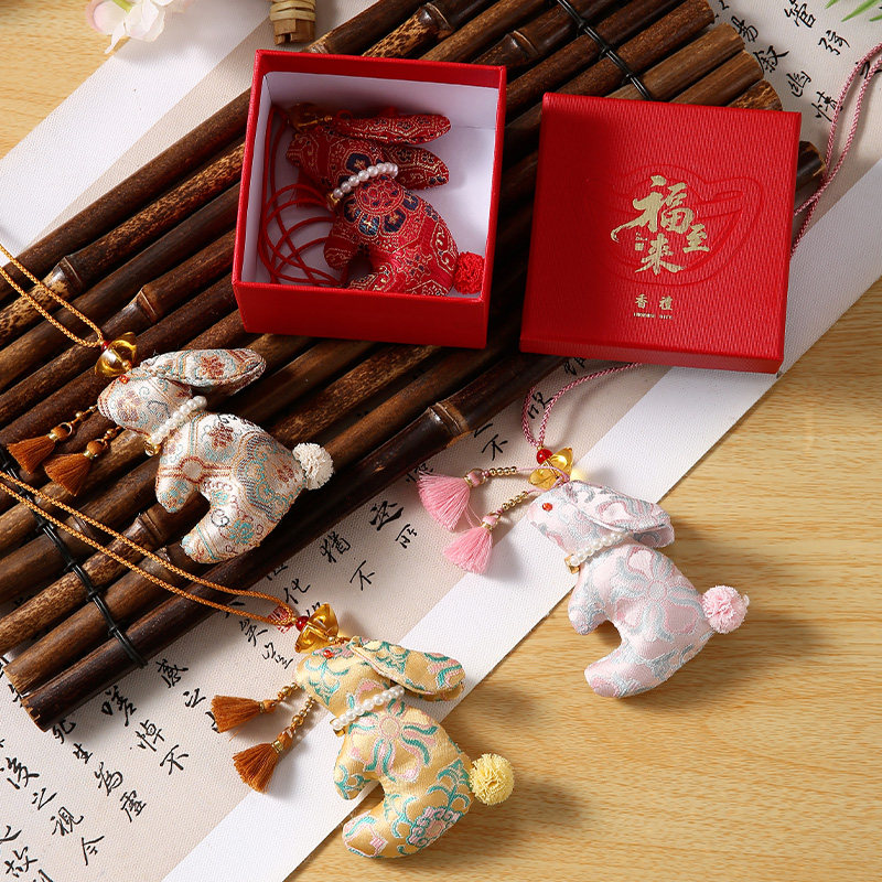 中式小兔子香包香囊礼盒装中秋节