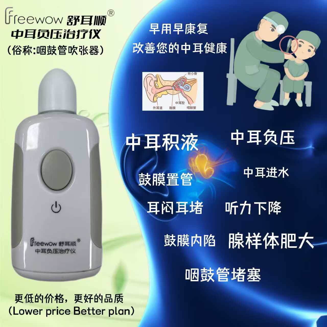 舒耳顺咽鼓管吹张器恒压专利产品
