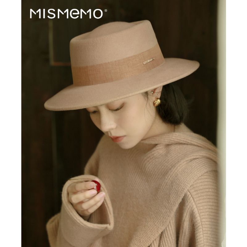 MISMEMO复古羊毛呢礼帽秋冬宽檐