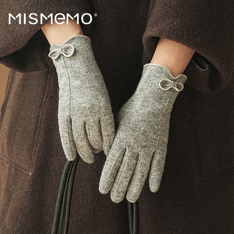 MISMEMO加绒保暖羊毛手套可触屏