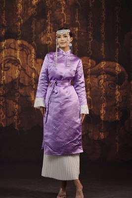 蒙古元素民族风袍子长款时尚生活装敬酒婚礼活动