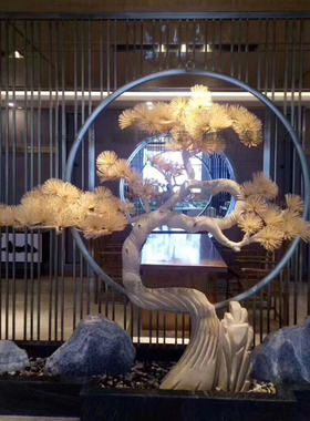 饭店别墅大厅装置造景仿真松树
