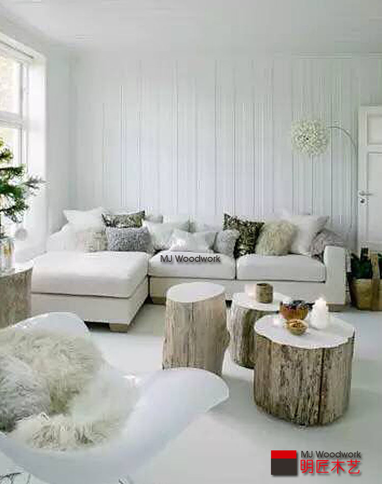 原创木艺木墩原木凳子茶几凳台案桌个性设计软装饰别墅样板房饰品