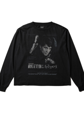 WENFENG LI 26SS new vintage成衣染色长袖Alain Delon印花T恤