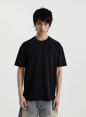 WENFENG LI 25SS 后破过肩250克索罗娜凉感正肩短宽显瘦短袖T恤